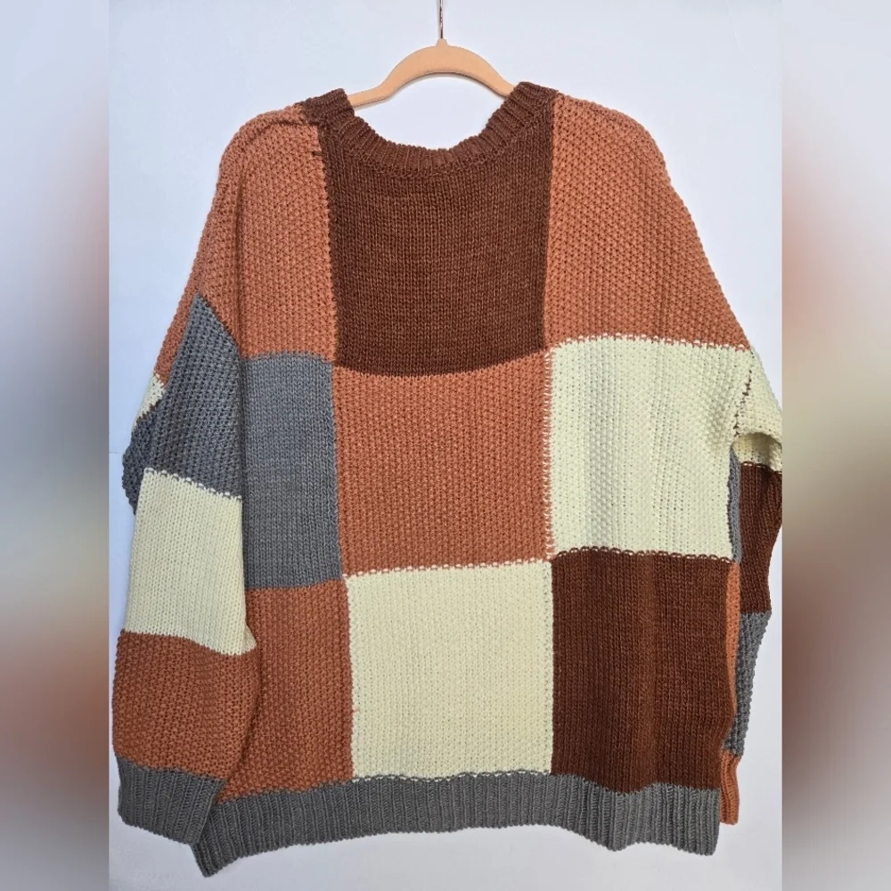 Chicsoul ,Women's Colorblock Crew Neck Sweater.Size 1X - Picture 7 of 8